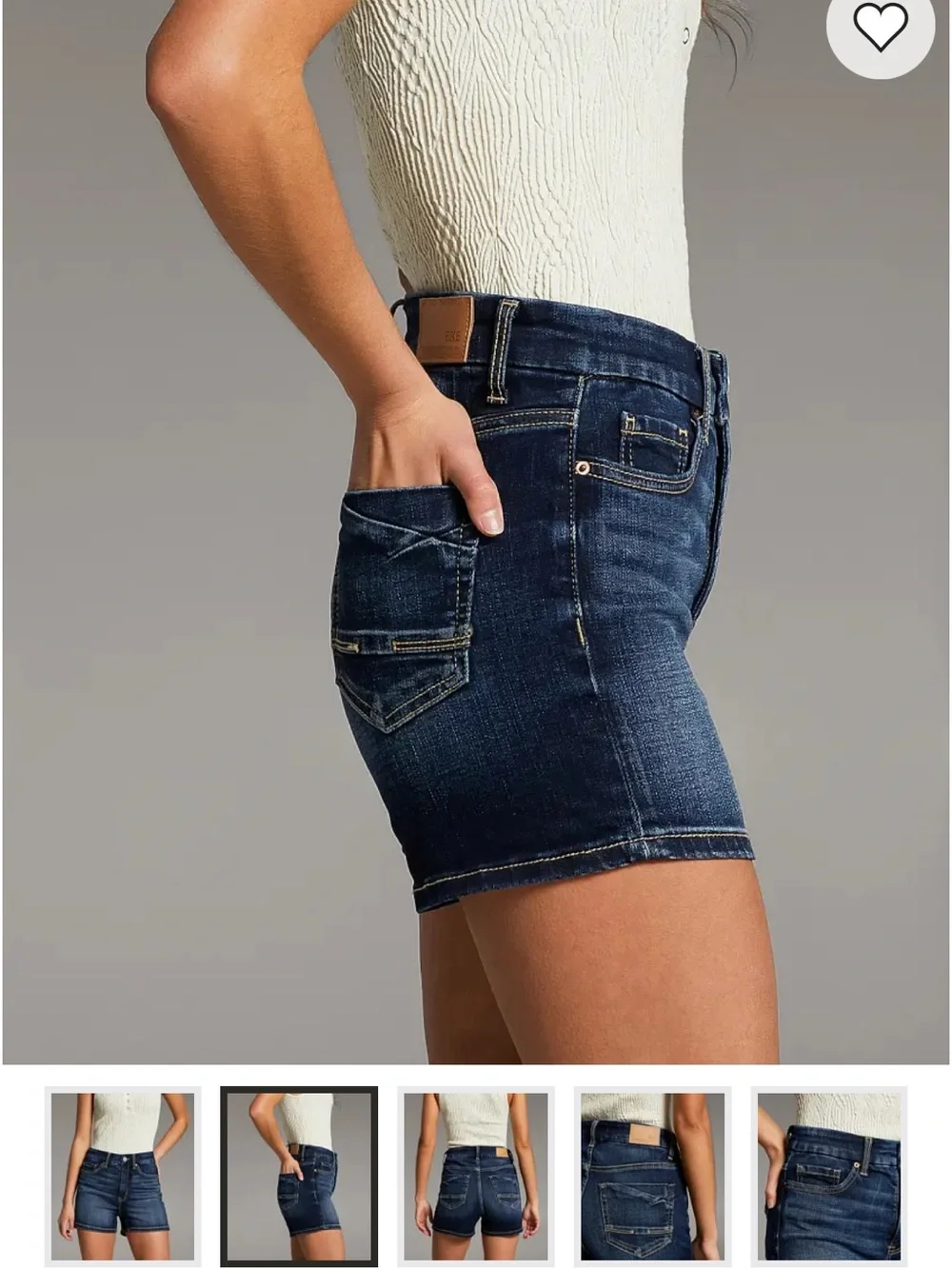BKE Dark Blue Denim Shorts - BKE Women Shorts - Parker Stretch Shorts